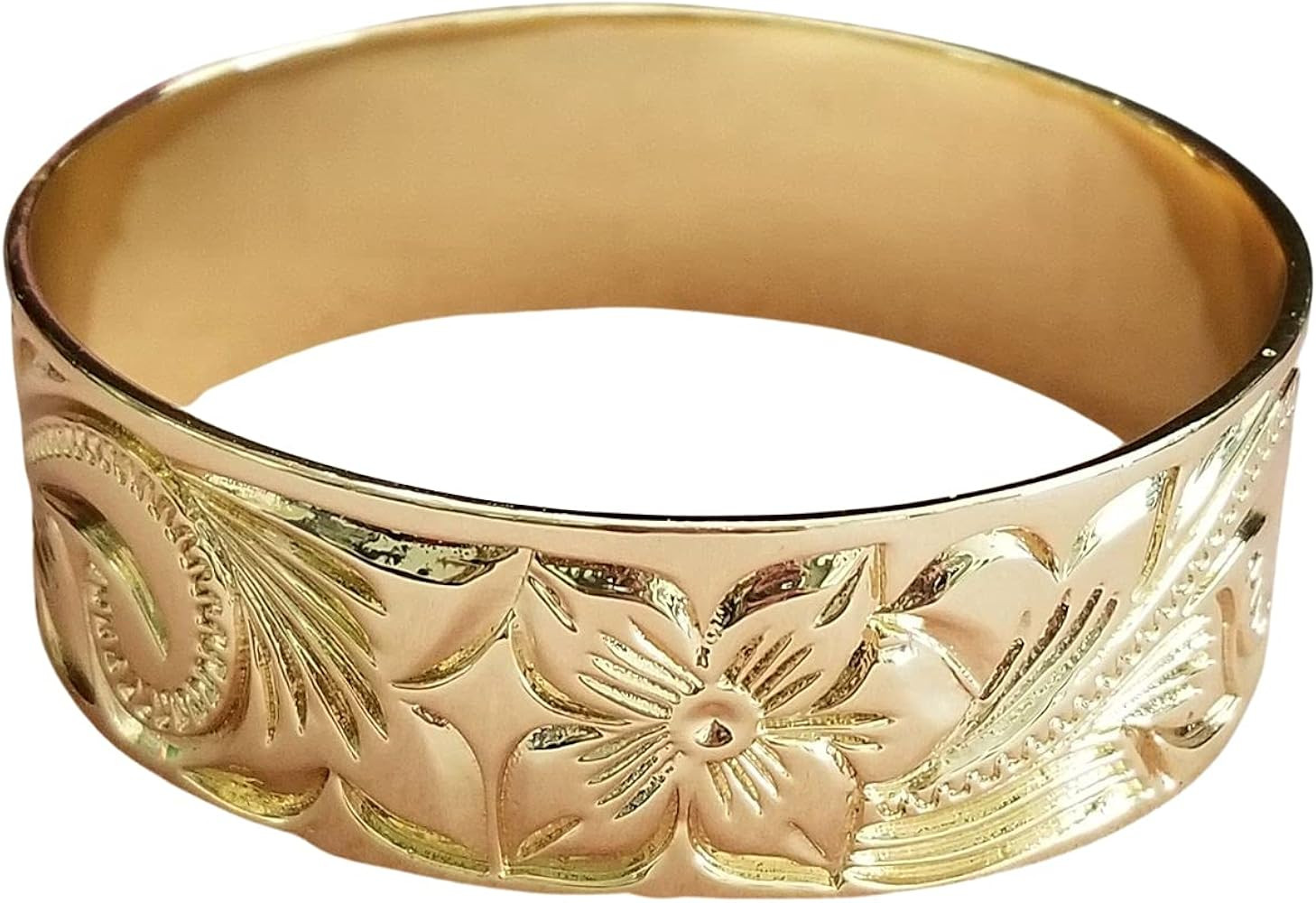 Healani Jewelry 25mm Gold Plated Hawaiian Bangle Bracelet | Amazon (US)