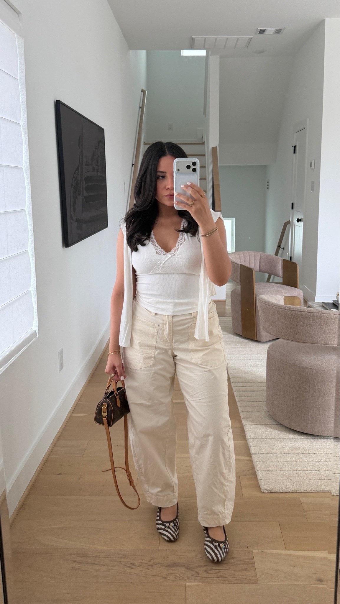 Pants: 2 short 
Lace tome halter tank: small
Long sleeve: small
Nano speedy bag 
Flats: 6.5

#LTKdayinmylife #LTKgrwm #LTKootd