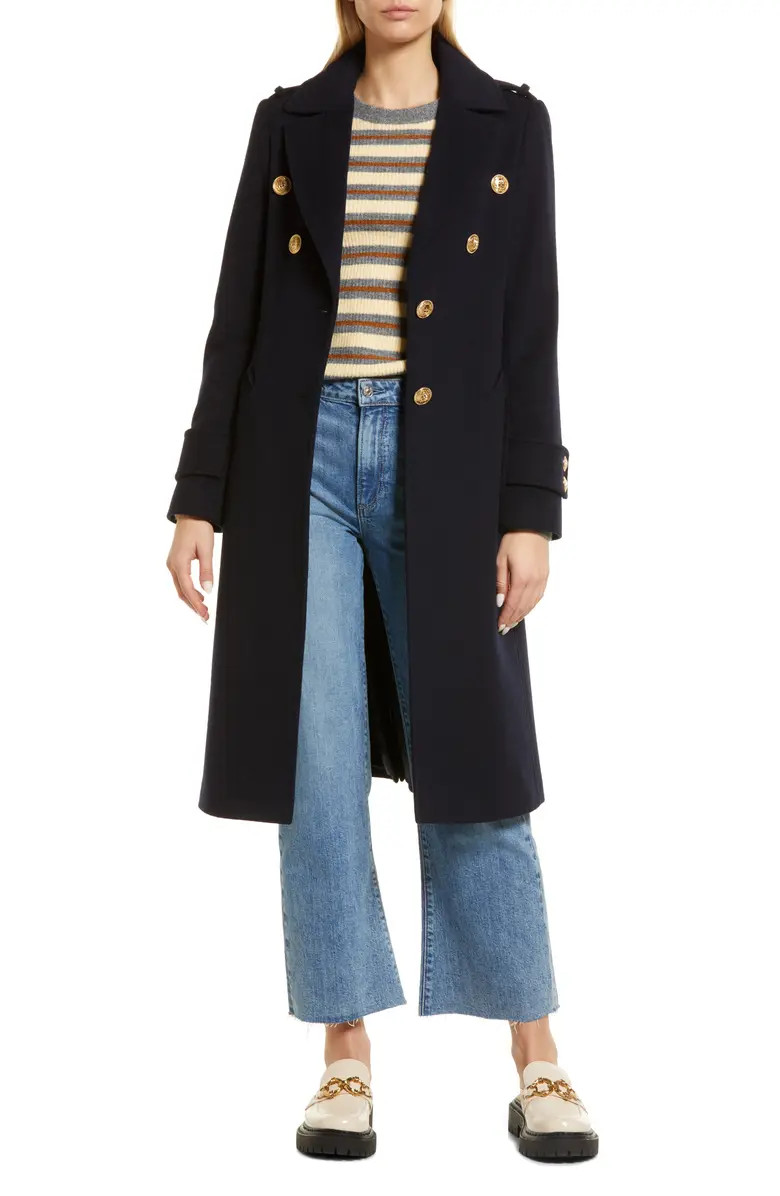 Crested Button Wool Blend Coat | Nordstrom