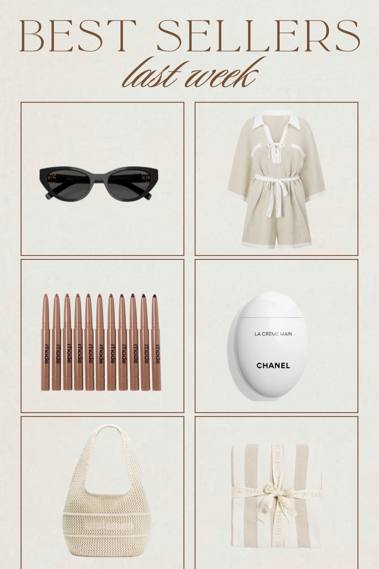 Best sellers from last week — all neutral, all obsessed.
The viral sunnies, the Chanel hand cream, and that romper you’ve been DMing me about nonstop… yep, they’re all here.
Everything’s linked in my LTK under “Best Sellers” — grab what’s left before it sells out again!

 

 #LTKstorytime #LTKSaleAlert #LTKBeauty