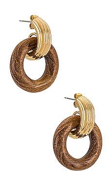 SOKO Shujaa Earring in Gold & Wood from Revolve.com | Revolve Clothing (Global)