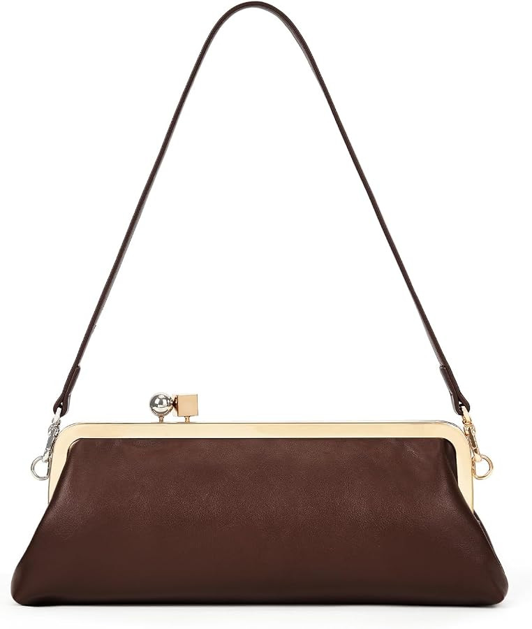 Kisslock Purse Shoulder Bag for Women Elegant Kiss Lock Handbag Evening Clutch Purses Spherical M... | Amazon (US)