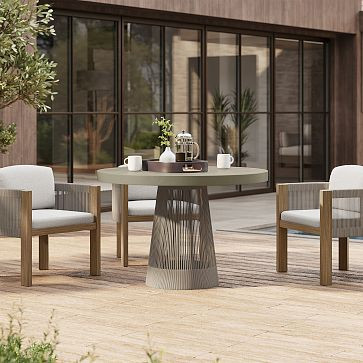 Porto Pedestal Concrete Outdoor Dining Table (32"–44") | West Elm (US)