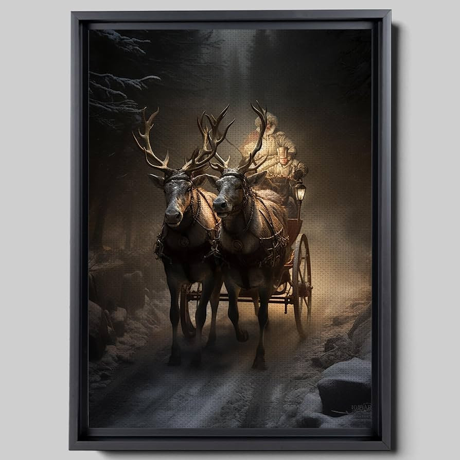 Vintage Christmas Print,Santa Claus Sleigh, Holiday Wall Decor, Vintage Christmas, Christmas Prin... | Amazon (US)