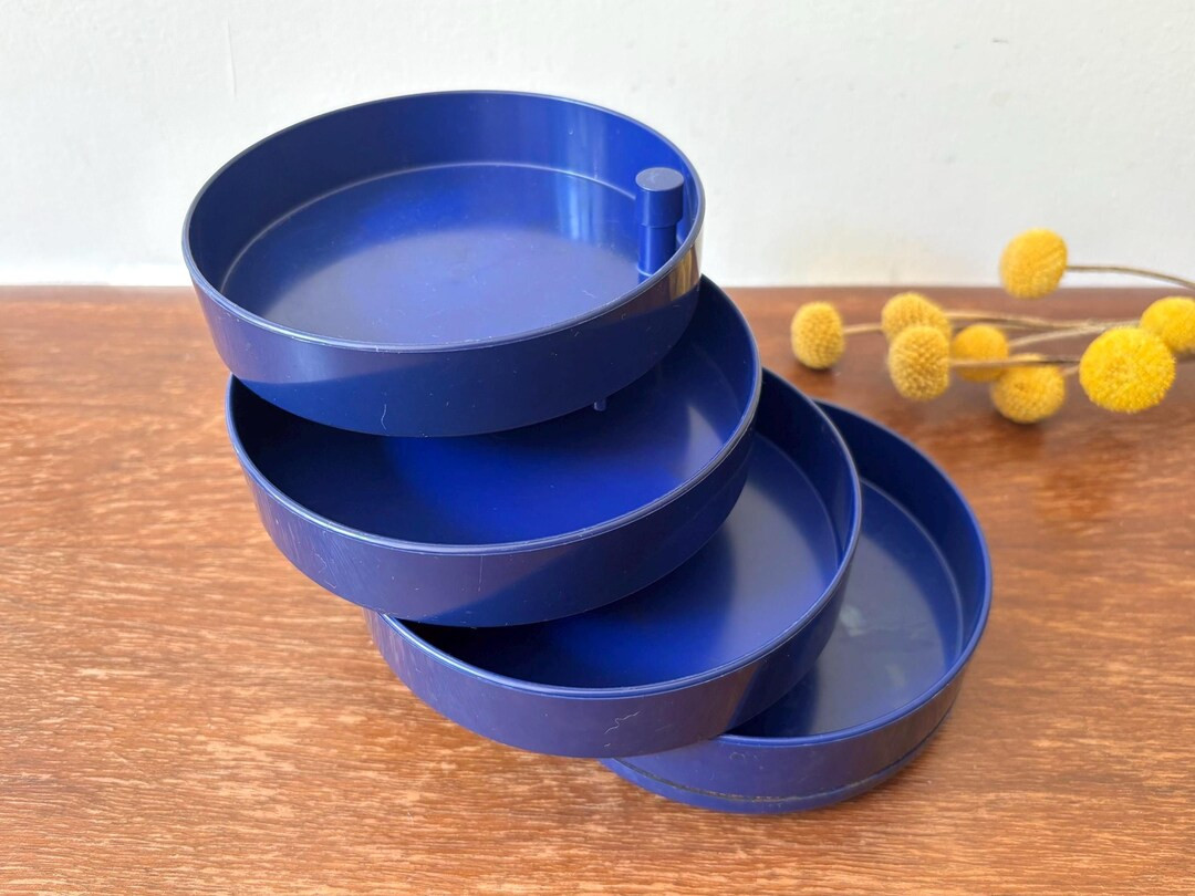 Vintage MCM Interdesign Blue Plastic Swivel Desk Caddy | Kartell Space Age Design Swing Stationer... | Etsy (US)