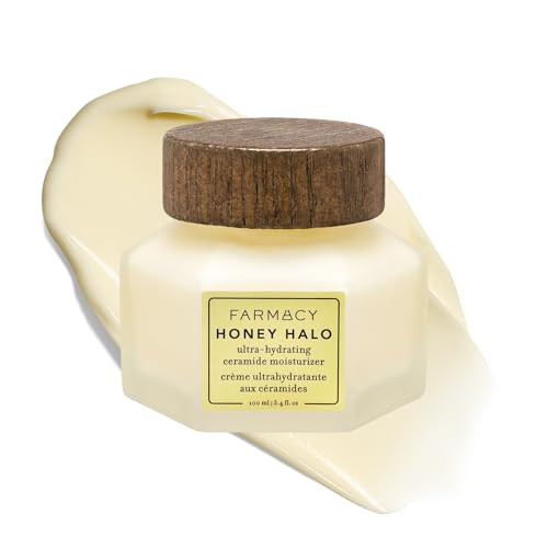 Farmacy Ceramide Face Moisturizer - Honey Halo Ultra Hydrating Facial Moisturizer with Buckwheat Honey + Ceramides - Helps Restore Barrier + Replenish Dryness - Plumping Skin Care for Dry Skin (100ml) | Amazon (US)
