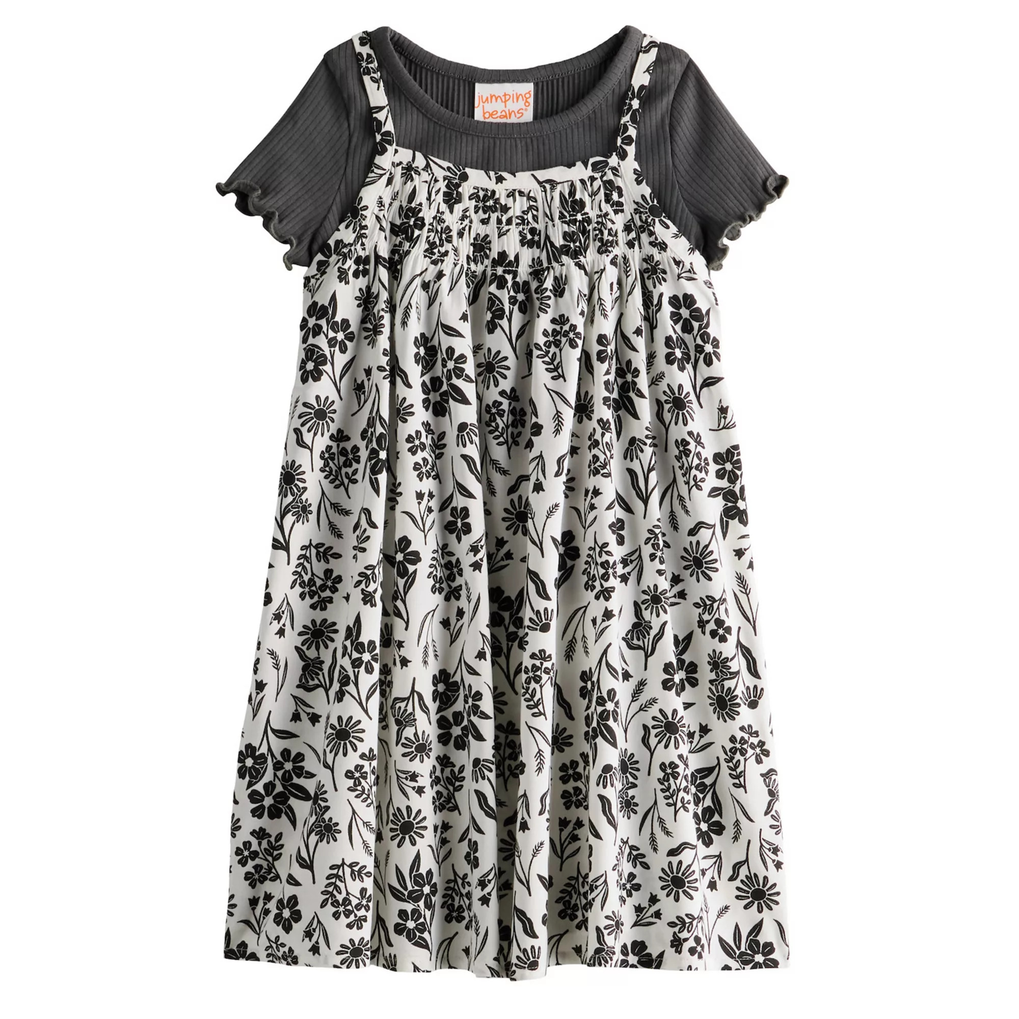 Girls 4-12 Jumping Beans® 2-pc. Woven Smocked Dress & Short Sleeve Tee Set | Kohl's