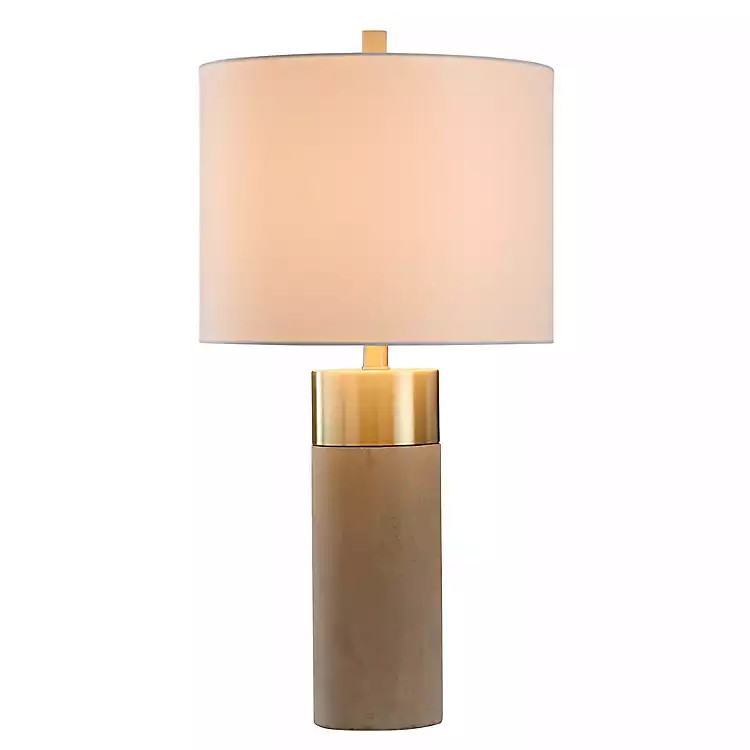 Metal and Concrete Cylindrical Table Lamp | Kirkland's Home