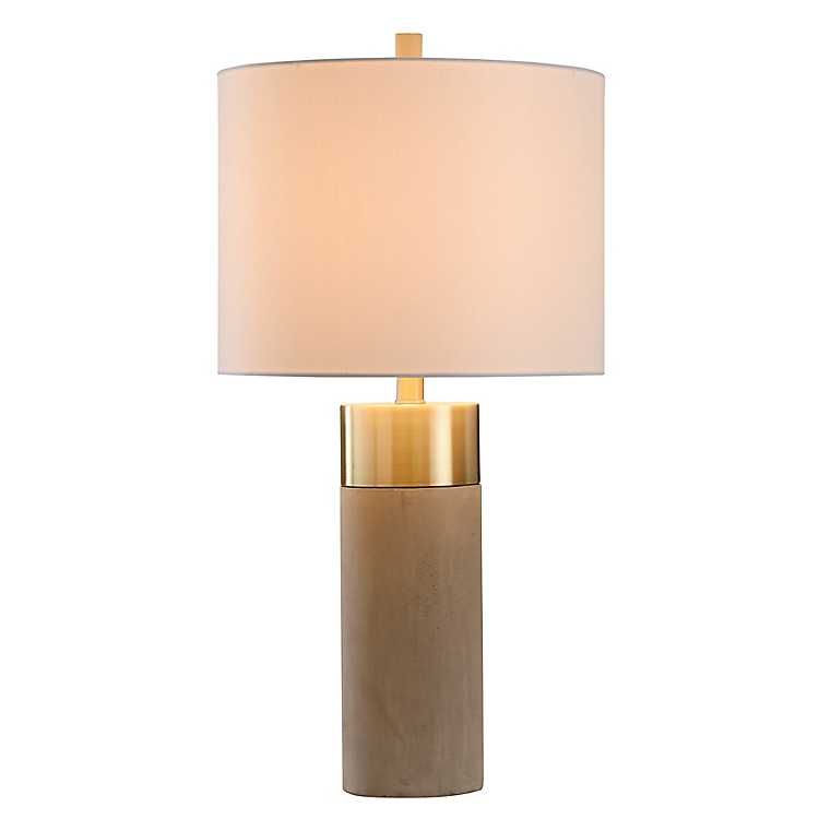 Metal and Concrete Cylindrical Table Lamp | Kirkland's Home