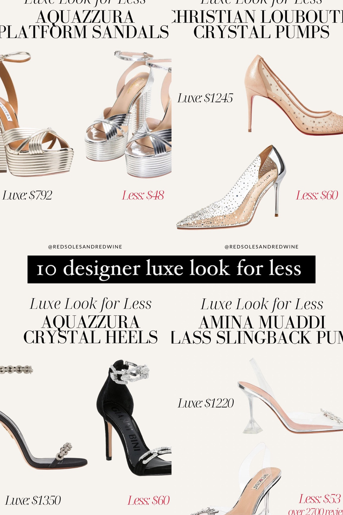 10 designer shoe looks for less, aquazzura, Amina Muaddi? Louboutin, crystal heels, platform, designed looks for less 

#LTKFind #LTKunder100 #LTKshoecrush