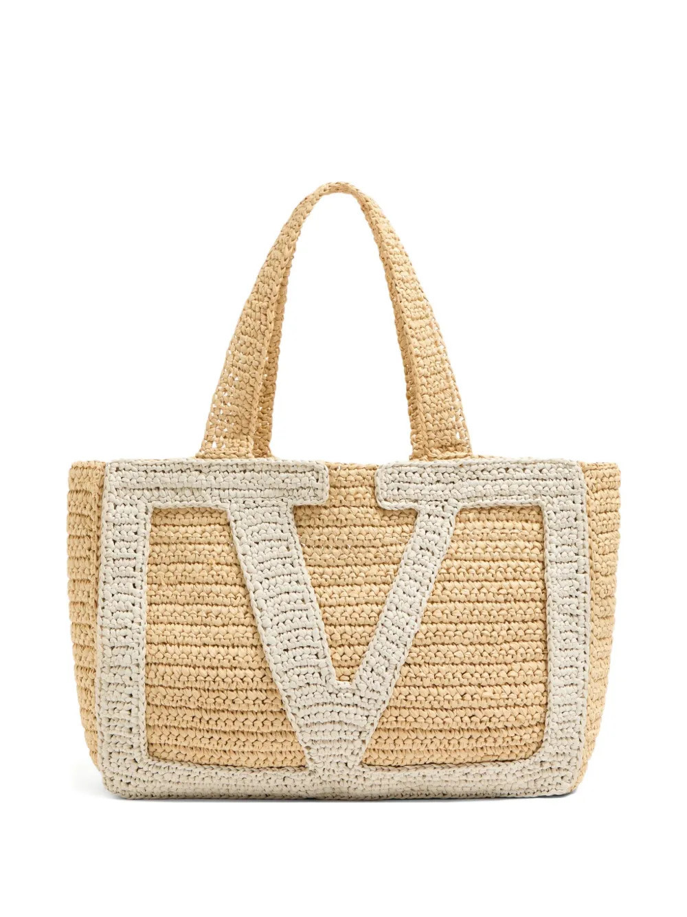 Valentino Garavani Viva Superstar large raffia shopping bag - Neutrals | Farfetch Global