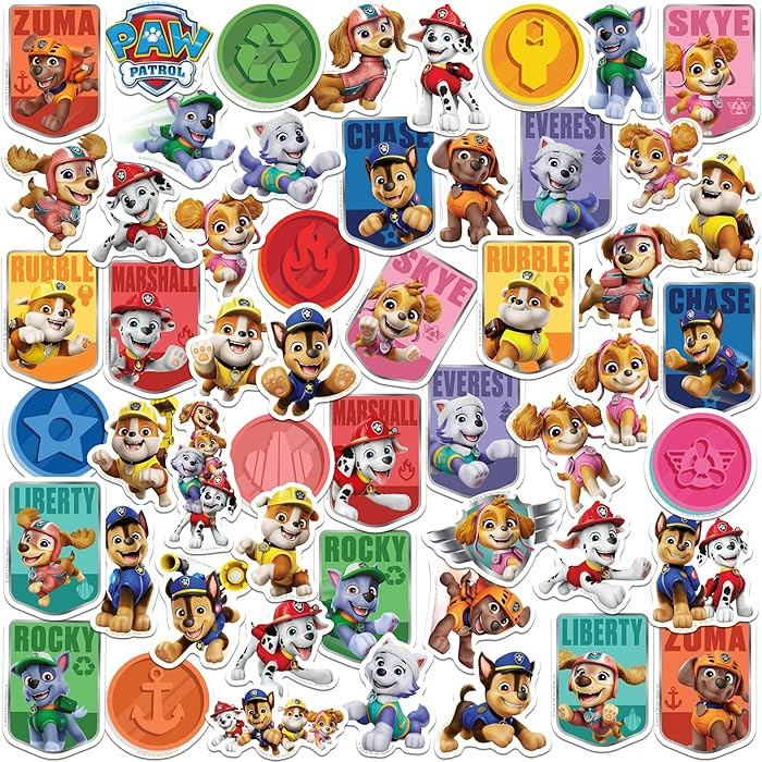PAW Patrol to The Rescue 50ct Vinyl Large Deluxe Stickers Variety Pack – Die Cut Character, Bad... | Amazon (US)