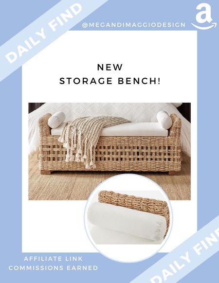 New wicker storage bench find on Amazon!! Love that it’s cushioned and comes with two bolster pillows! Perfect for the end of a bed, entry, hallway or mudroom! 

#LTKhome #LTKfamily