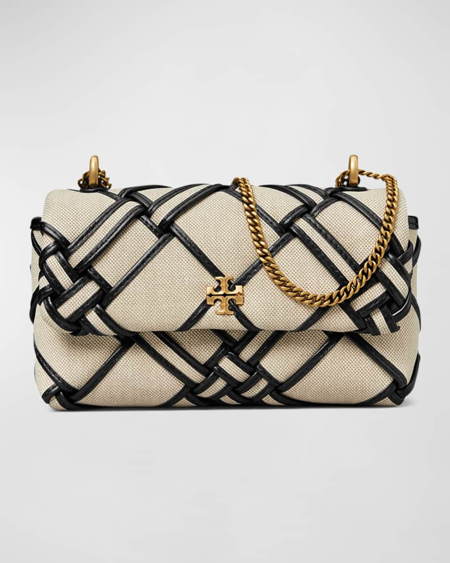 Kira Mini Flap Woven Canvas Shoulder Bag | Neiman Marcus