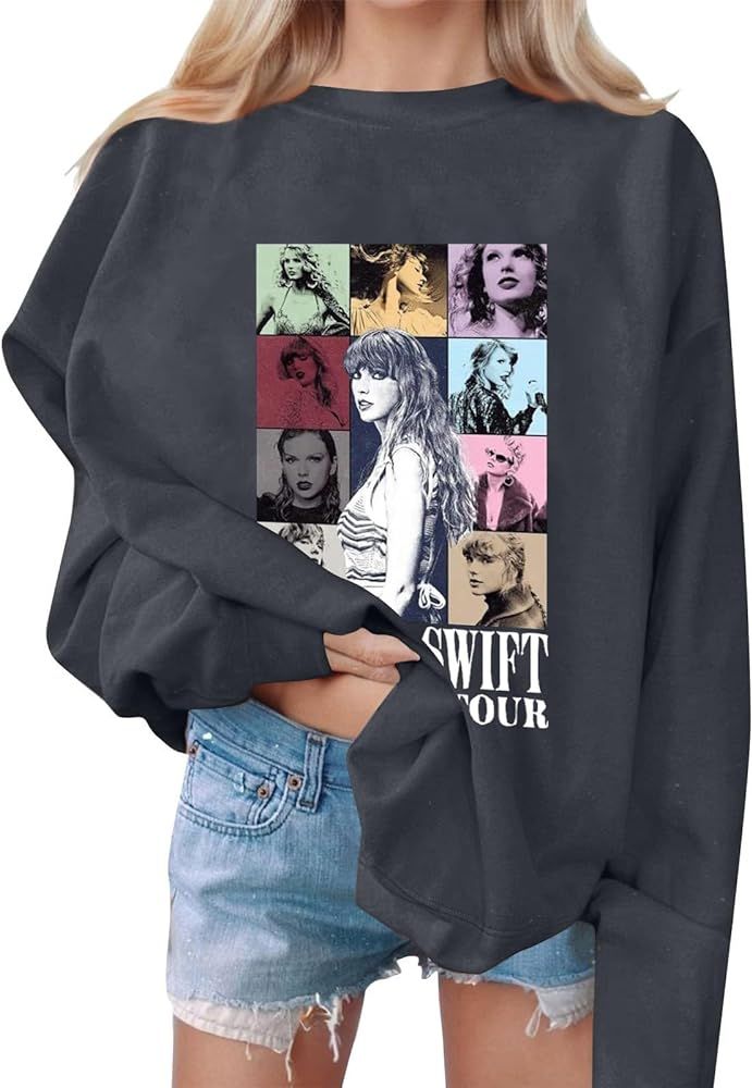 ?aylor ?wift Merch Womens Casual Sweatshirt Long Sleeve Shirt Fashion Graphic 1989 Tshirt P... | Amazon (US)