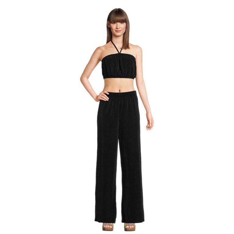 No Boundaries Tube Top and Pants Set, 2 Piece, Women’s and Women’s Plus | Walmart (US)