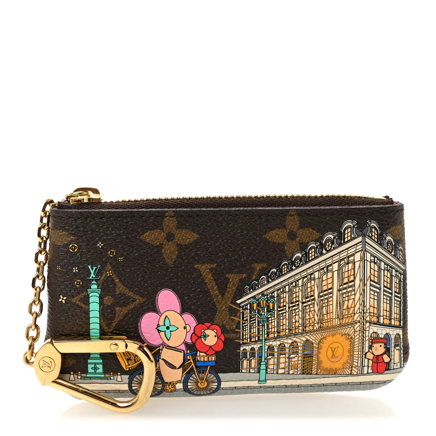 Louis Vuitton Monogram 2022 Christmas Animation Paris Key Pouch Pink 1838282 | FASHIONPHILE (US)