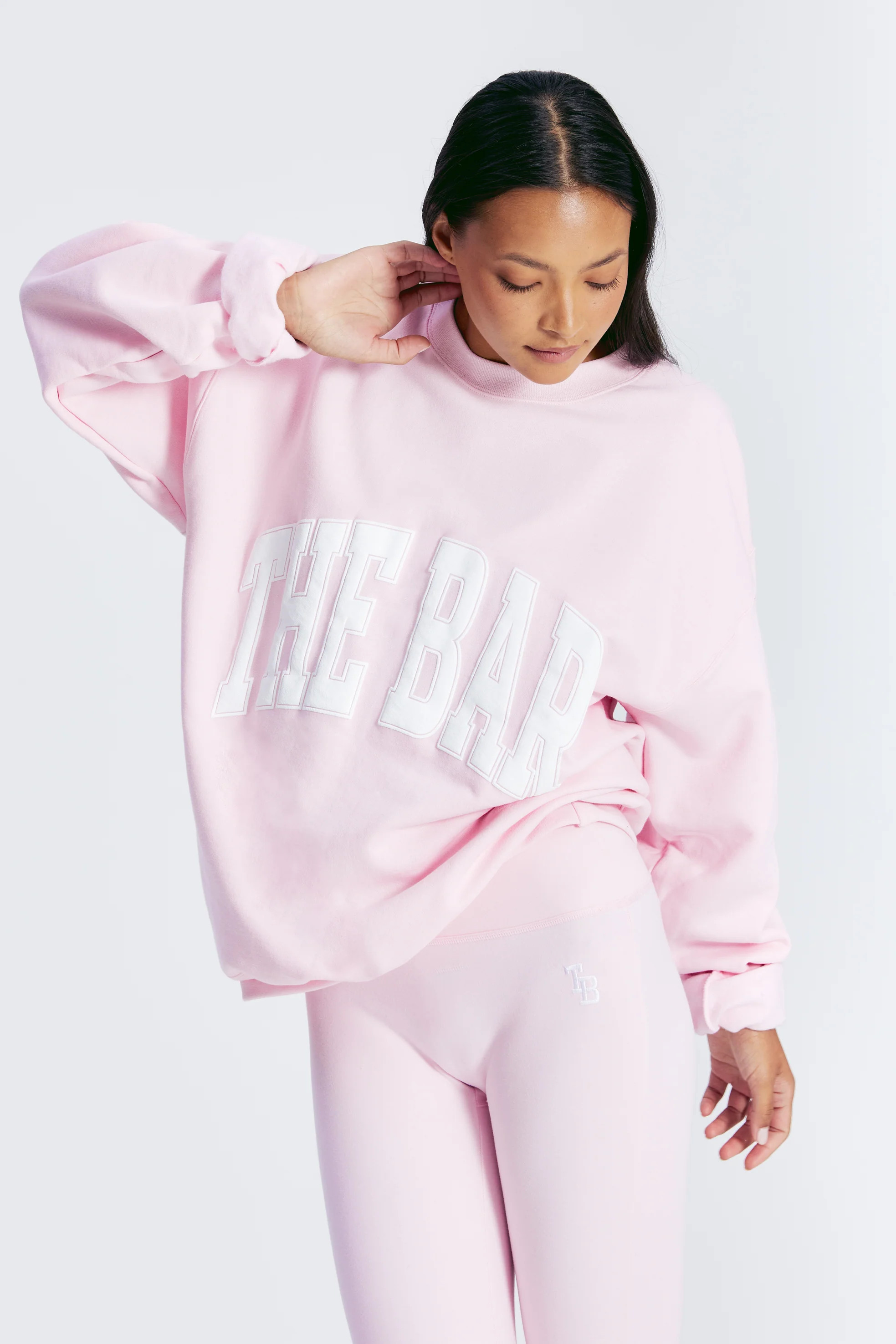 VARSITY SWEATSHIRT BLUSH/WHITE | The Bar