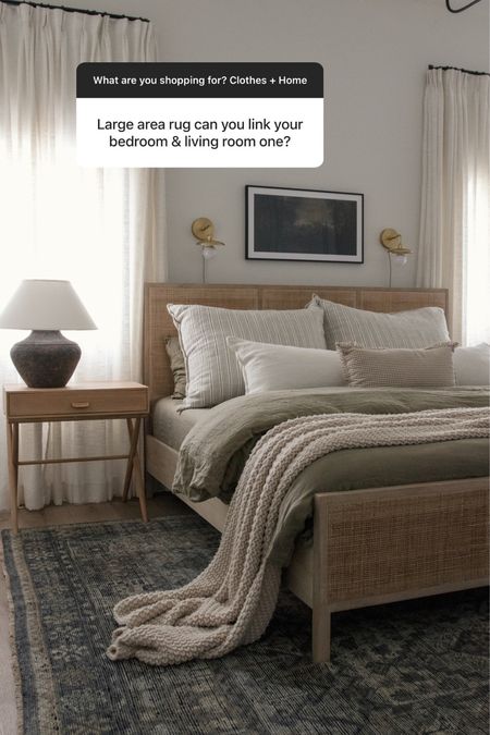 I love our bedroom rug! It’s definitely a spendy one, but I also linked a similar one that is less expensive. Bedroom, area rug, olive linens, nightstand 

#LTKstyletip #LTKhome