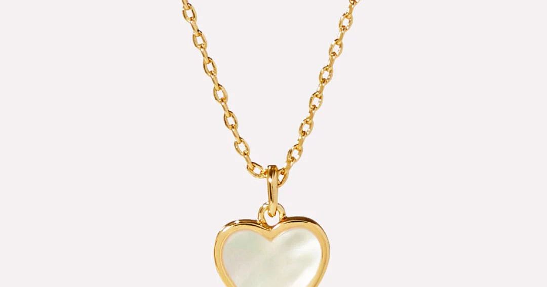 Gold Heart Necklace - Laure Mother of Pearl | Ana Luisa