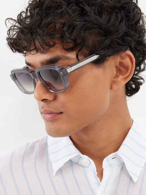 Jacques Marie Mage - Taos D-frame Acetate Sunglasses - Mens - Grey Black | Matches (US)