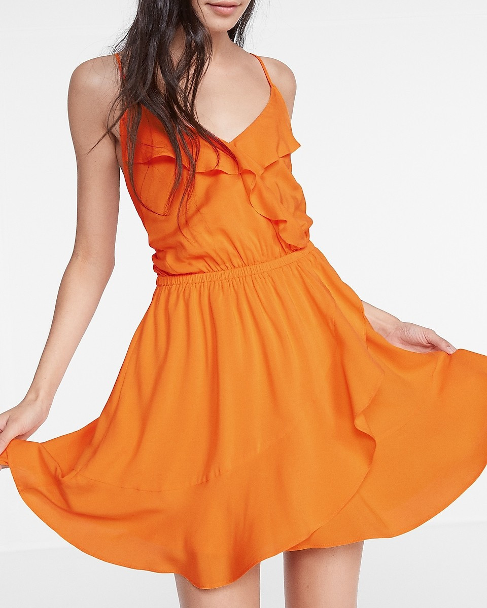 Ruffle Surplice Dress | Express