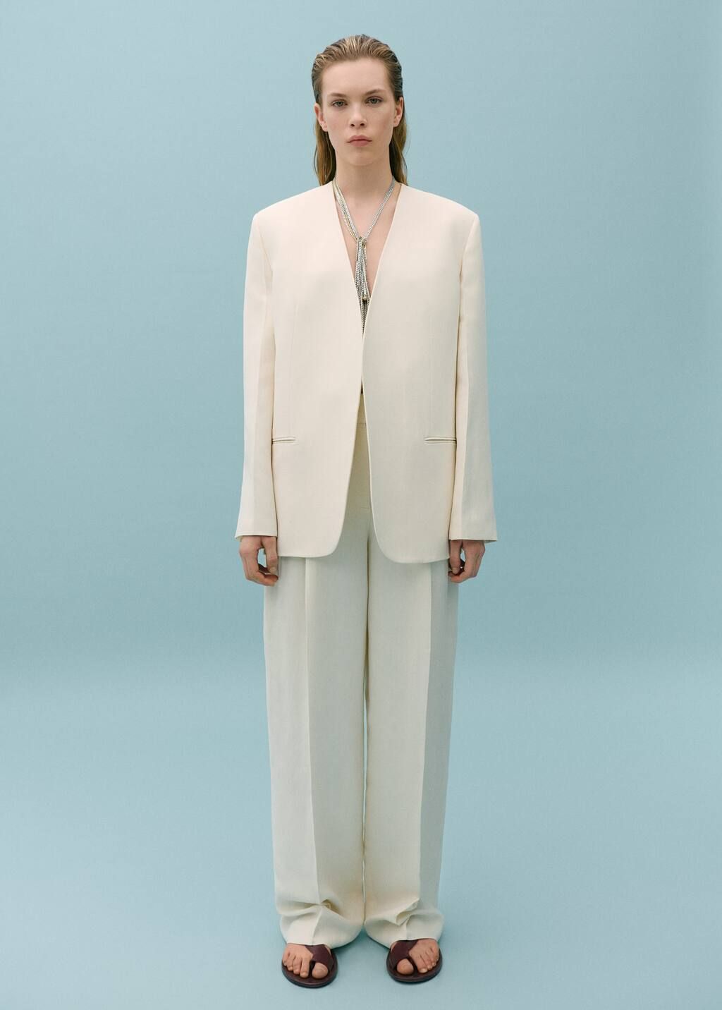 Suit blazer without lapels -  Women | Mango USA | MANGO (US)