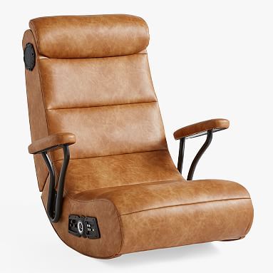 Vegan Leather Caramel Got Game Chair | Pottery Barn Teen | Pottery Barn Teen