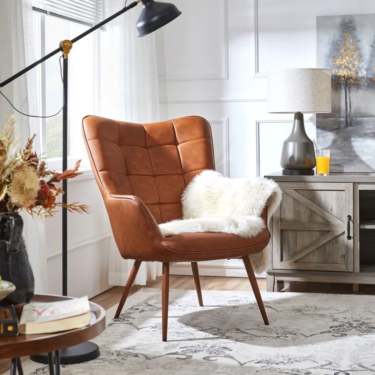 Aichele Faux Leather Wingback Chair | Wayfair North America