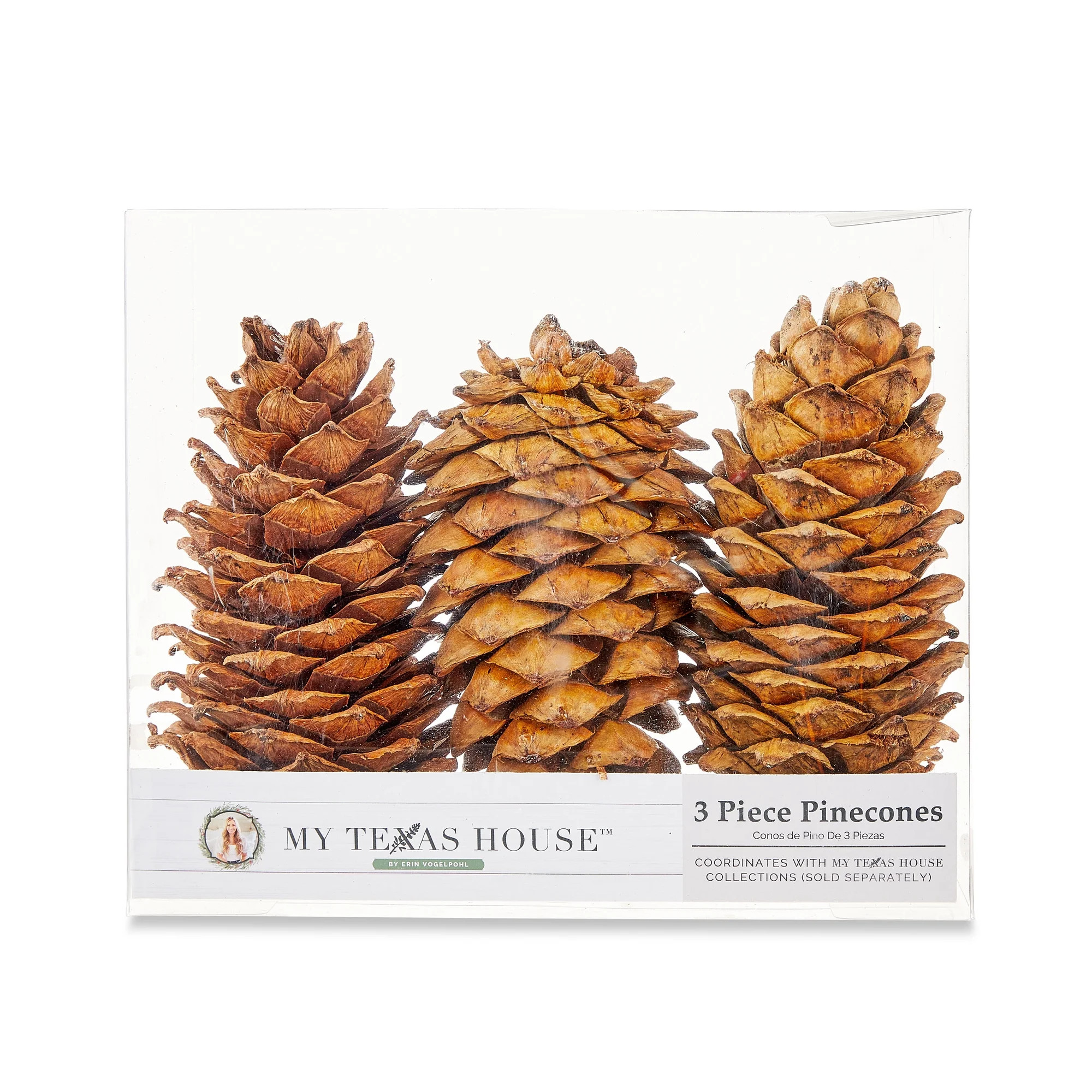 My Texas House, Brown Natural Pinecone Set Tabletop Decoration, 3 Count, 7" | Walmart (US)