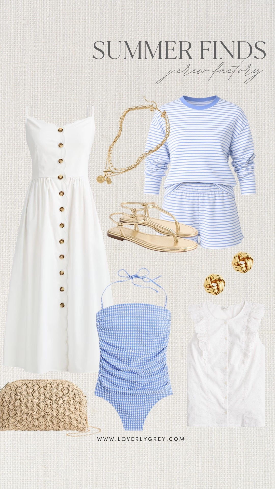 J. Crew Factory summer finds! Loverly Grey, summer dress, matching set, summer accessories

#LTKSeasonal #LTKSwim #LTKootd