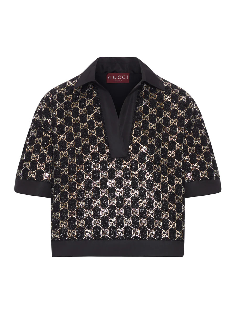 WOOL TWEED TOP WITH RHINESTONE | Suitnegozi INT