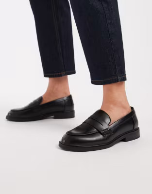 ONLY faux leather loafers in black | ASOS (Global)