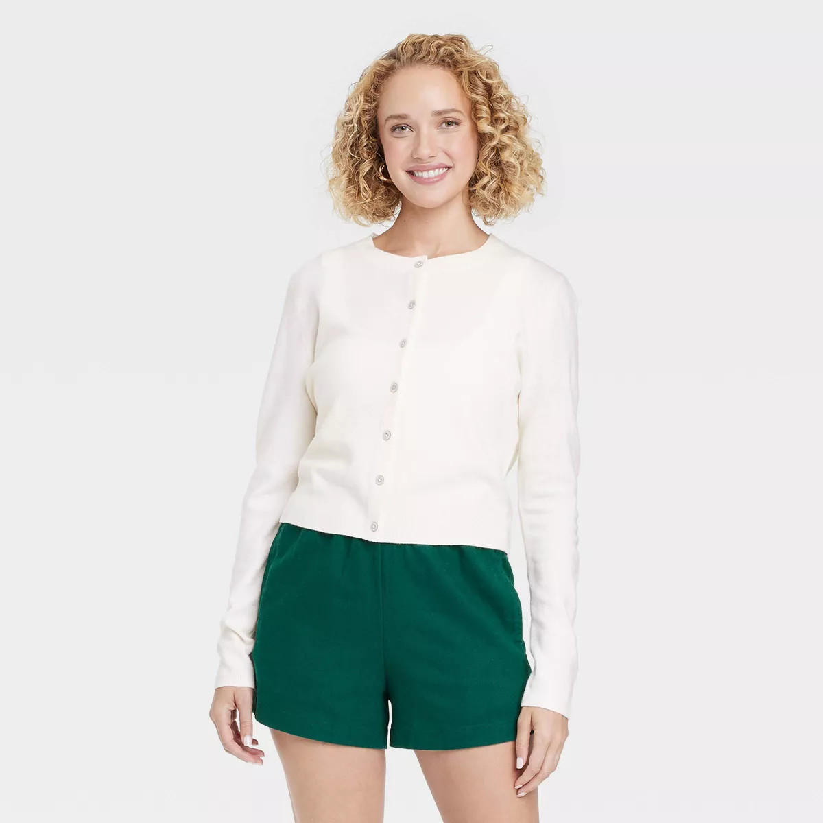 Women's Cozy Knit Cardigan - A New Day™ Cream XS | Target