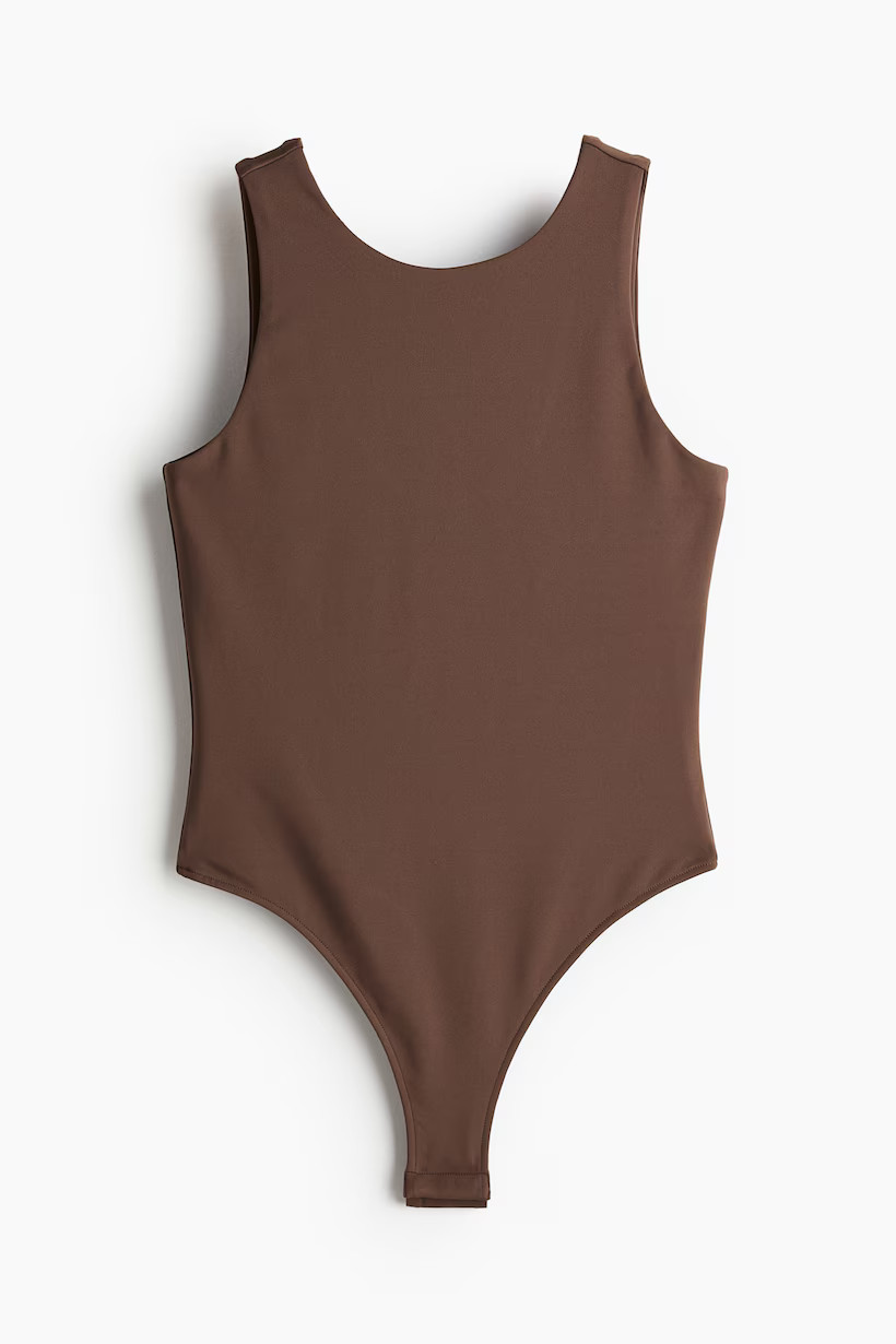 Low-back thong body - Brown - Ladies | H&M GB | H&M (UK, MY, IN, SG, PH, TW, HK)
