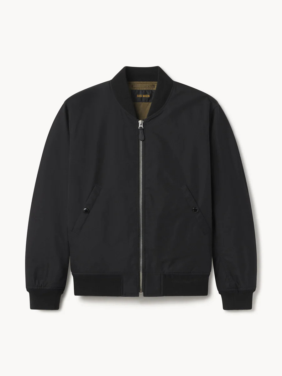 Black Storm Stopper Bomber Jacket | Buck Mason