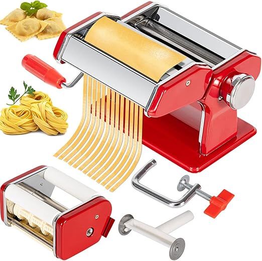 CHEFLY Pasta & Ravioli Maker Set All in one 9 Thickness Settings for Fresh Homemade Lasagne Fettu... | Amazon (US)