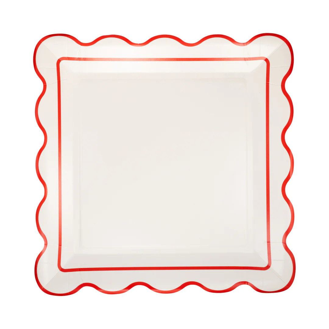 Cream Scalloped Square Plate | My Mind's Eye