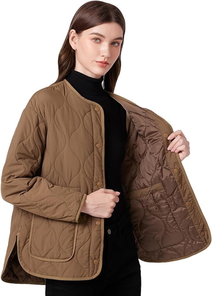 ROYAL MATRIX Women's Quilted Jacket Lightweight and Padded Trendy Coat Button Down Jacket with Po... | Amazon (US)