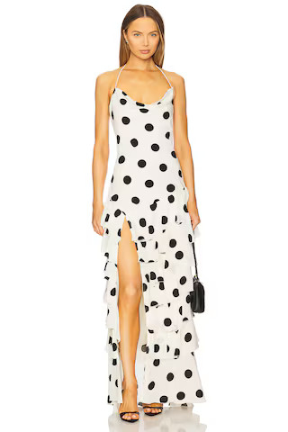 Brandin Gown in Cream & Black Dot | Revolve Clothing (Global)