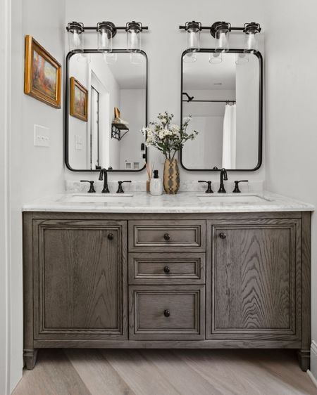 A small bathroom can still be big enough for a double vanity.

#LTKhome