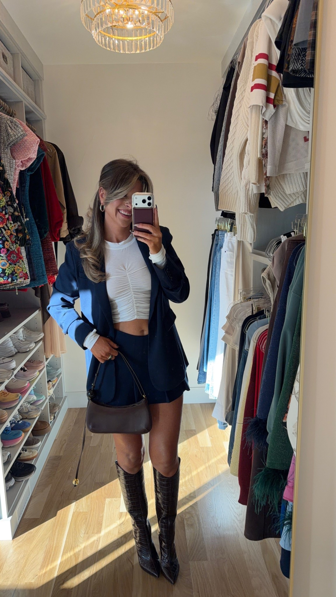 Casual everyday fall to winter transitional outfit 

Electric picks code: emerson20

Wearing smalls

Workwear
Navy skirt
Navy blazer
Everyday outfits
Fall transitional
Winter looks 
Date night

#LTKParties #LTKFindsUnder100 #LTKHoliday