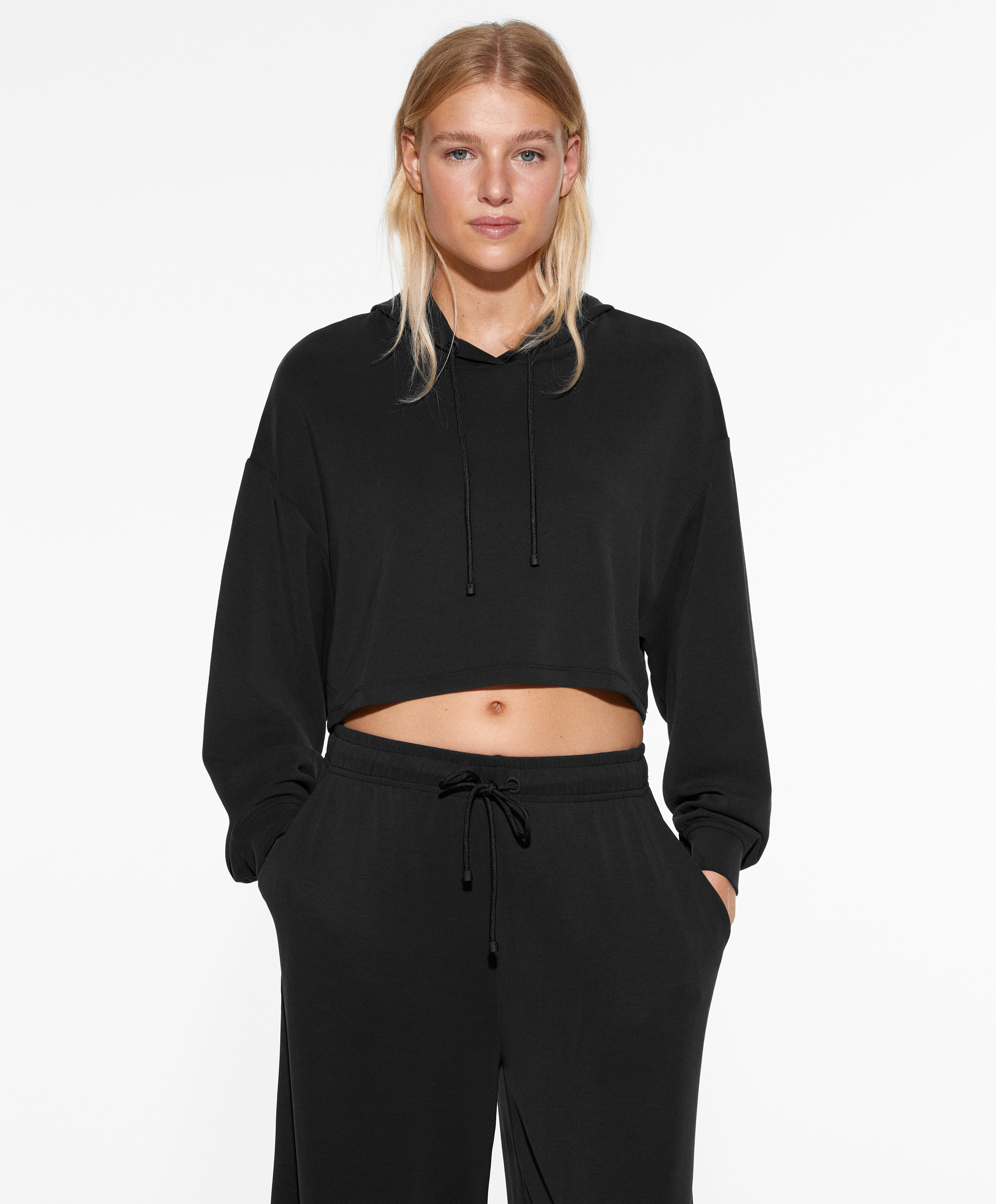 Hooded modal crop sweatshirt | OYSHO United States | OYSHO PL