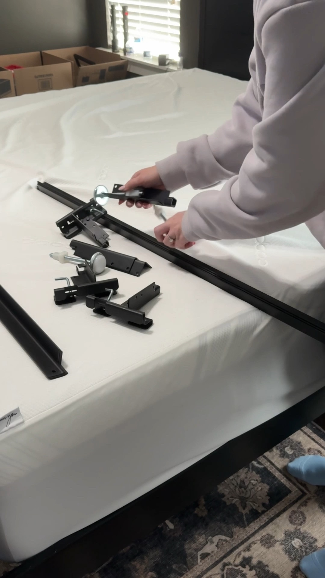 Bed frame upgrade! No more saggy mattress and more support for all the fun things! 

#LTKvlog #LTKHome