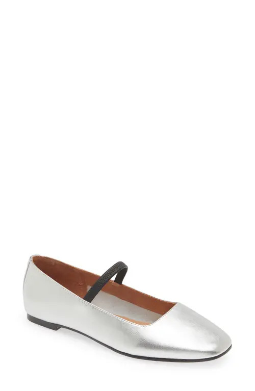 Madewell The Greta Ballet Flat in Silver at Nordstrom, Size 5 | Nordstrom