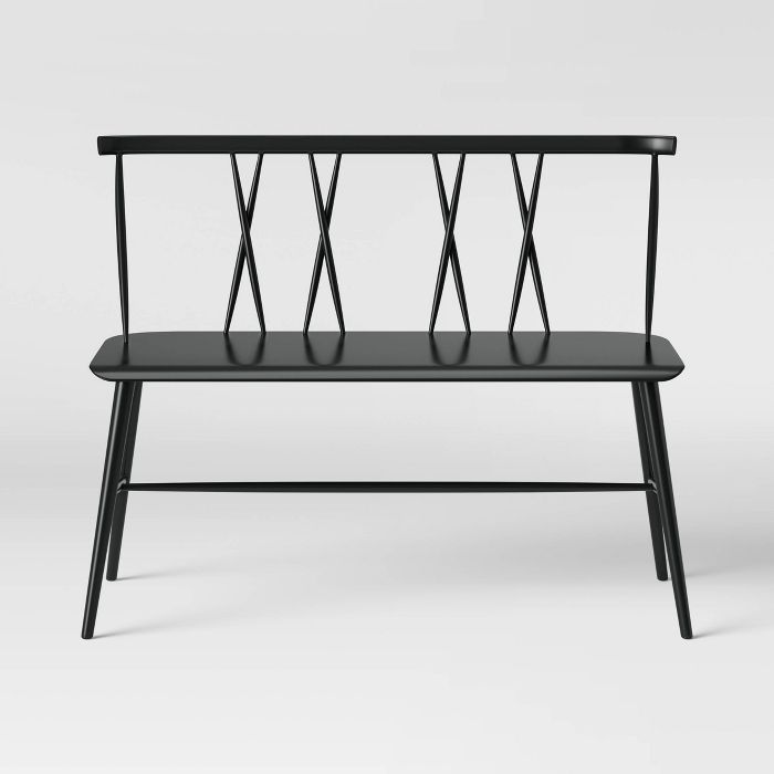 Becket Metal X Back Dining Bench Black - Project 62™ | Target