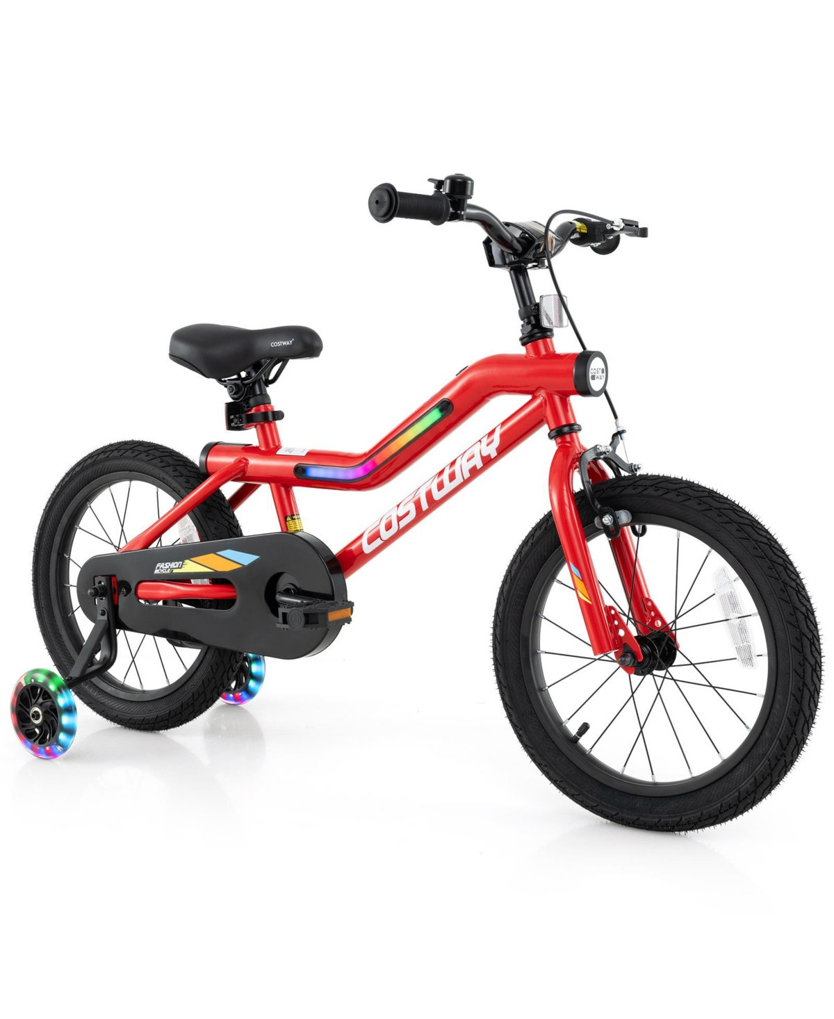 Kids Bike with Led Lights Adjustable Carbon Steel Bicycle - Red | Macy's