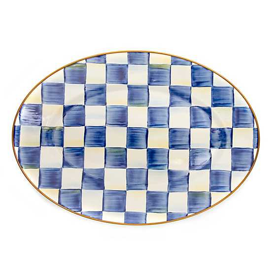 Royal Check Enamel Oval Platter - Small | MacKenzie-Childs