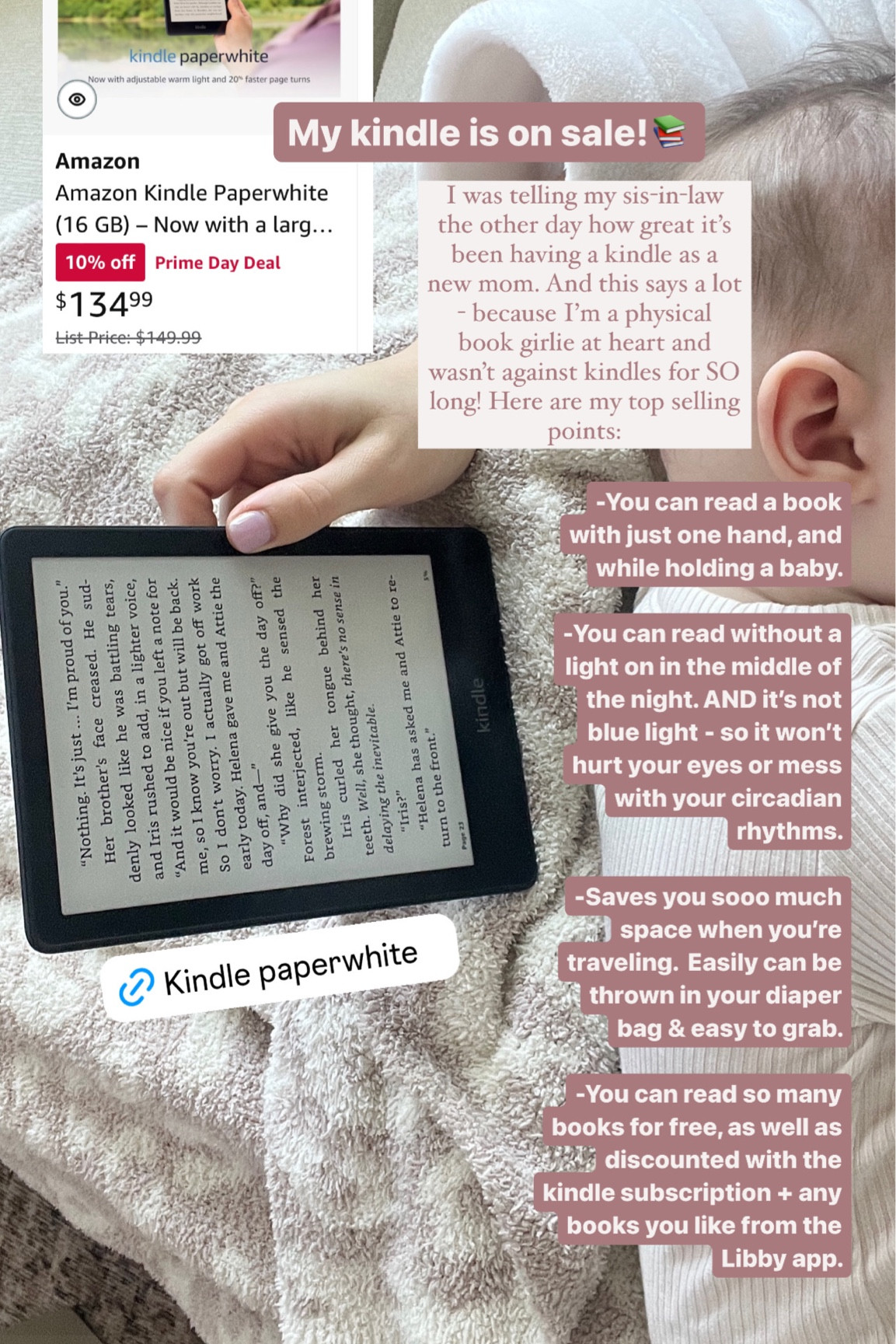 Book lovers…invest in a kindle! I promise, you won’t regret it. 
