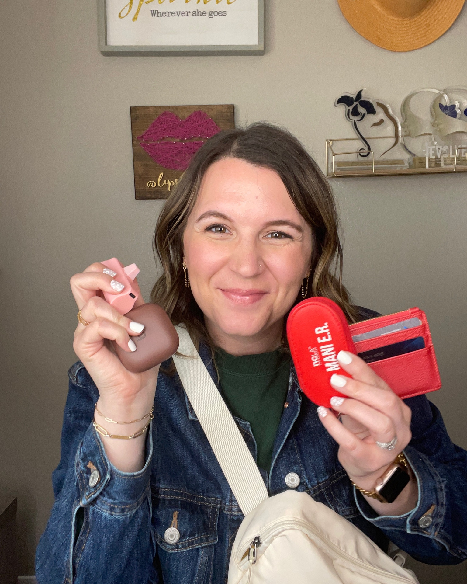 5 Travel Essentials 
1) extra charger - I love this one because it’s small and fits right on your phone
2) wireless earbuds - I just got the Beats Fit Pro and they ah e active noise cancellation
3) mini mani kit- someone always seems to need clippers or scissors
4) little card holder - I don’t like to take my whole wallet when I travel
5) belt bag - easy to carry and access all these things 